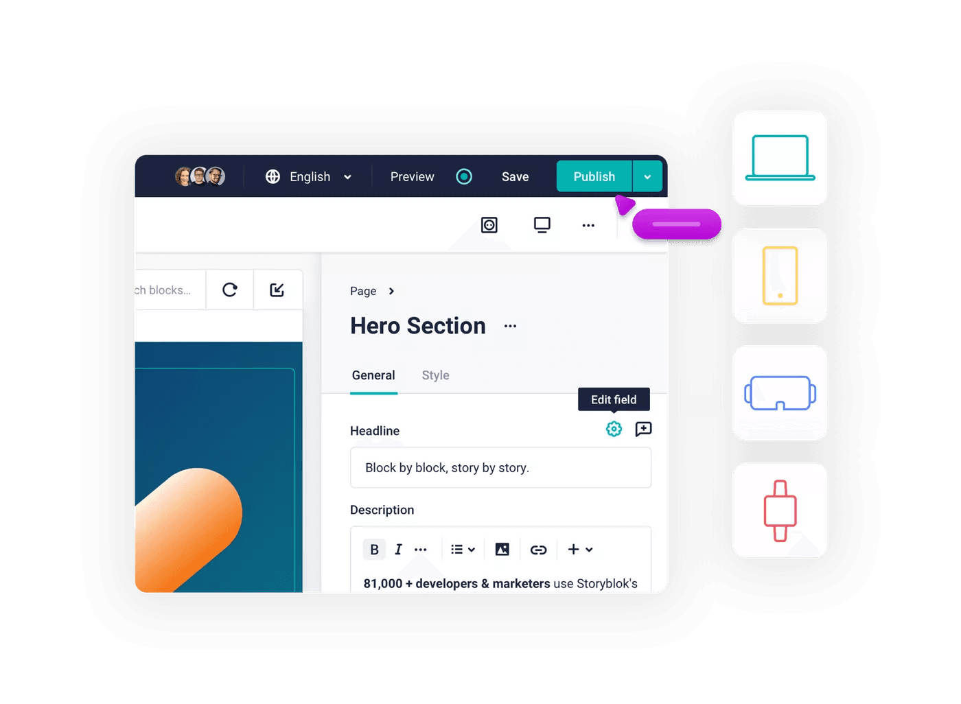 Editor of a Headless Content Management System