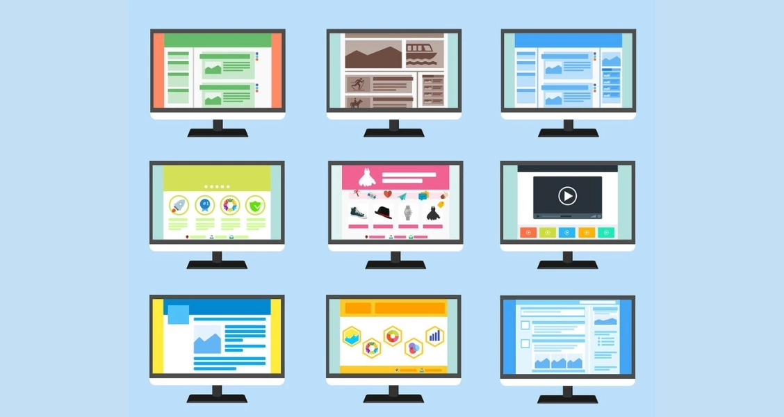Verschiedene Microsite-Layouts als visuelle Beispiele für gezielte SEO-Strategien zur Steigerung der Sichtbarkeit und Nutzerführung.